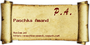 Paschka Amand névjegykártya